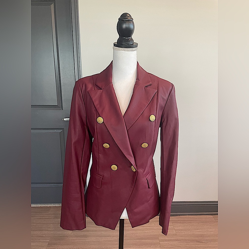 IMAN - Faux Leather Blazer